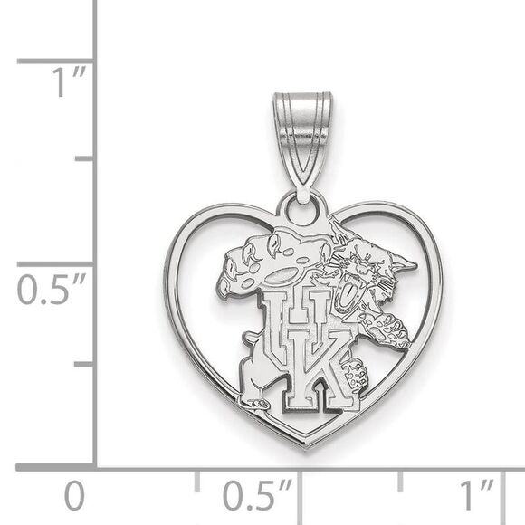 Sterling Silver U. of Kentucky Heart Pendant - Picture 2 of 3